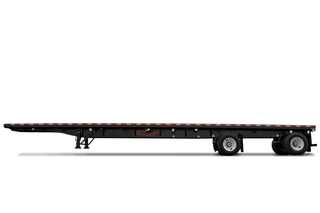 FLB Flatbed Semi Trailer No Background Black