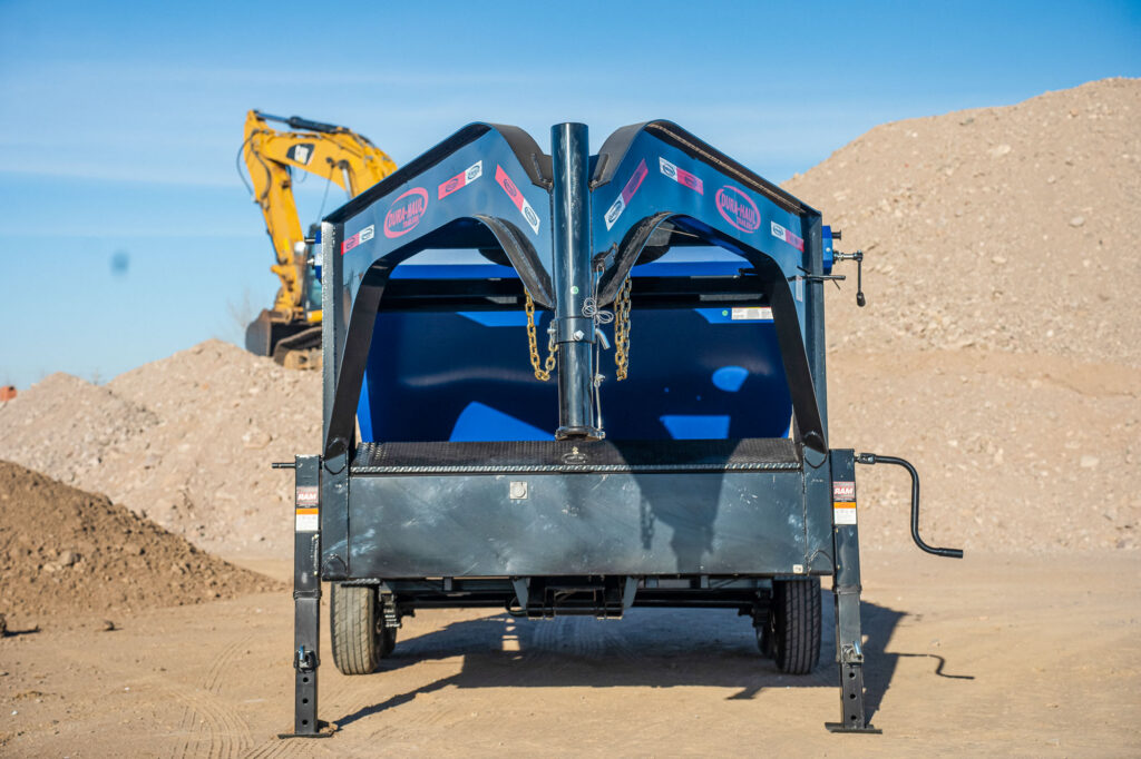 RKO Gooseneck Rolloff Dump Trailer Blue Front view
