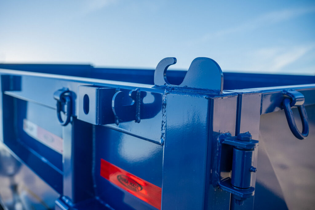RKO Gooseneck Rolloff Dump Trailer Blue Side detail