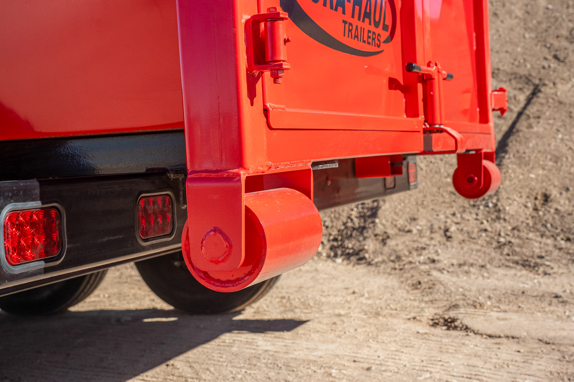 RRO-Rolloff Dumpster Trailer Red Roller Detail