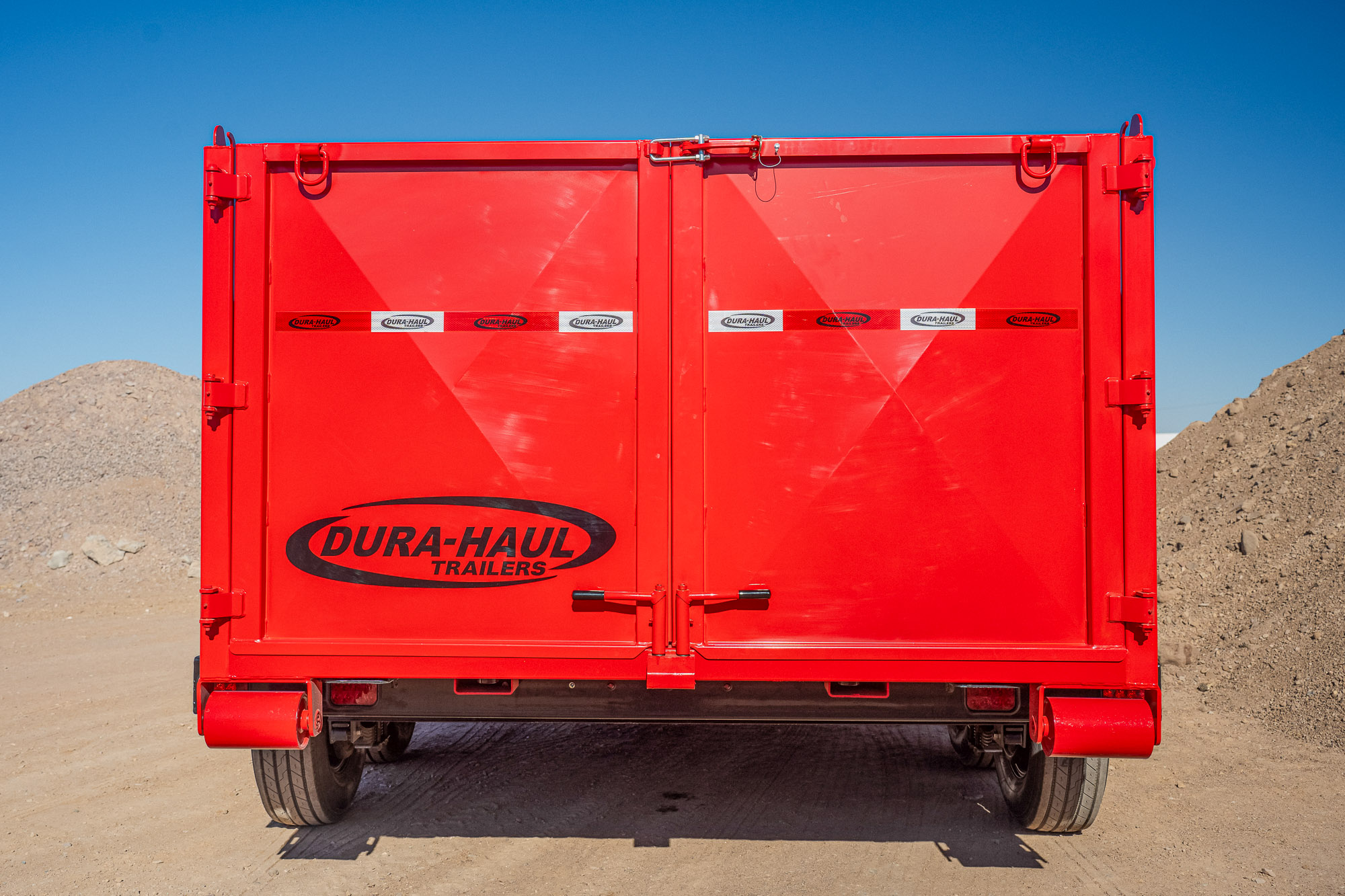 RRO-Rolloff Dumpster Trailer Red Rear view