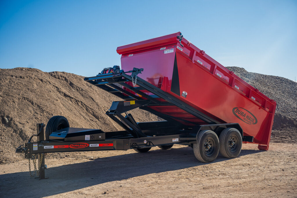 RRO-Rolloff Dumpster Trailer Red Angle view