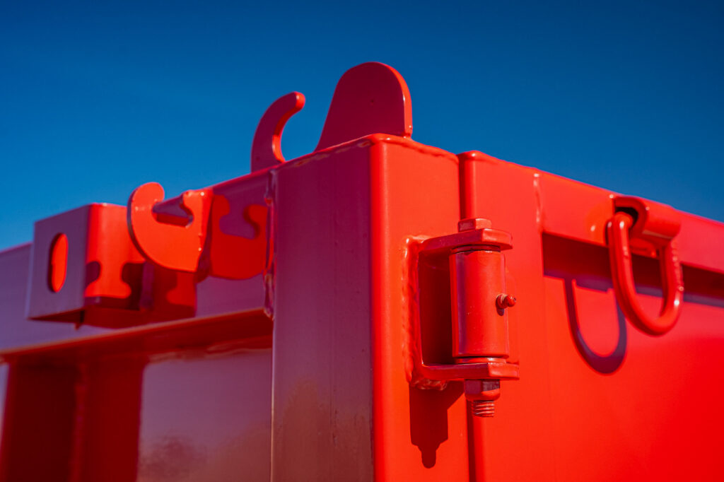 RRO-Rolloff Dumpster Trailer Red
